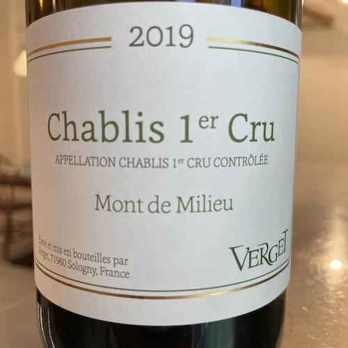 Verget Chablis 1er Cru Mont de Milier   2019　シャブリ プルミエクリュ モン・ド・ミリュー
